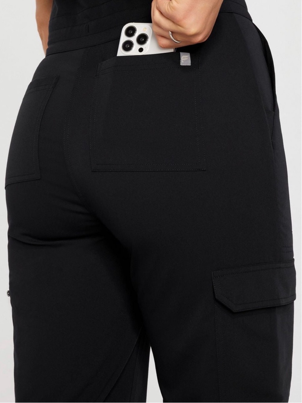 Fabletics Black Utility Scrub Jumpsuit with Gray Drawstring - Picture 11 of 11